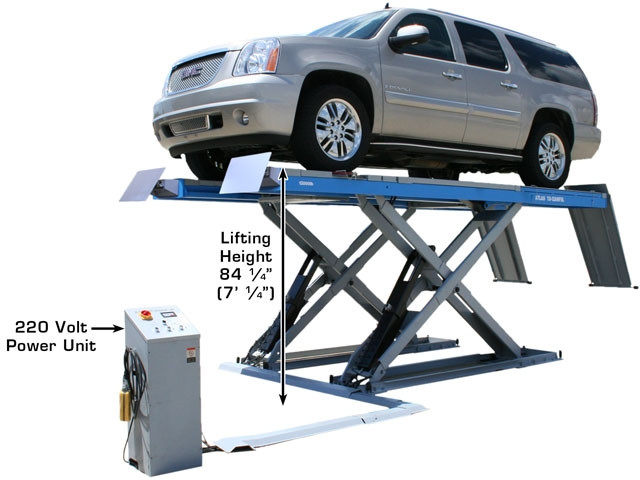 Atlas® 12AWFSL Commercial Grade Alignment Scissor Lift 12,000 Lbs W/Wheels-Free System
