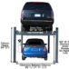 Atlas® 408-SL Premium Service/Parking 4 Post Lift 8,000 Lbs