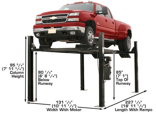 Atlas® Garage Pro 9000 Service/Parking 4 Post Lift 9,000 Lbs