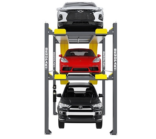 BendPak HD-973PX 9,000 & 7,000 Lb. Capacity Tri-Level Parking Lift - Extended / High Lift
