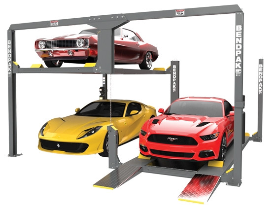 BendPak PL-12000DPS Standard Rise Tandem/Independent Platforms Parking Lift W/Short Runways