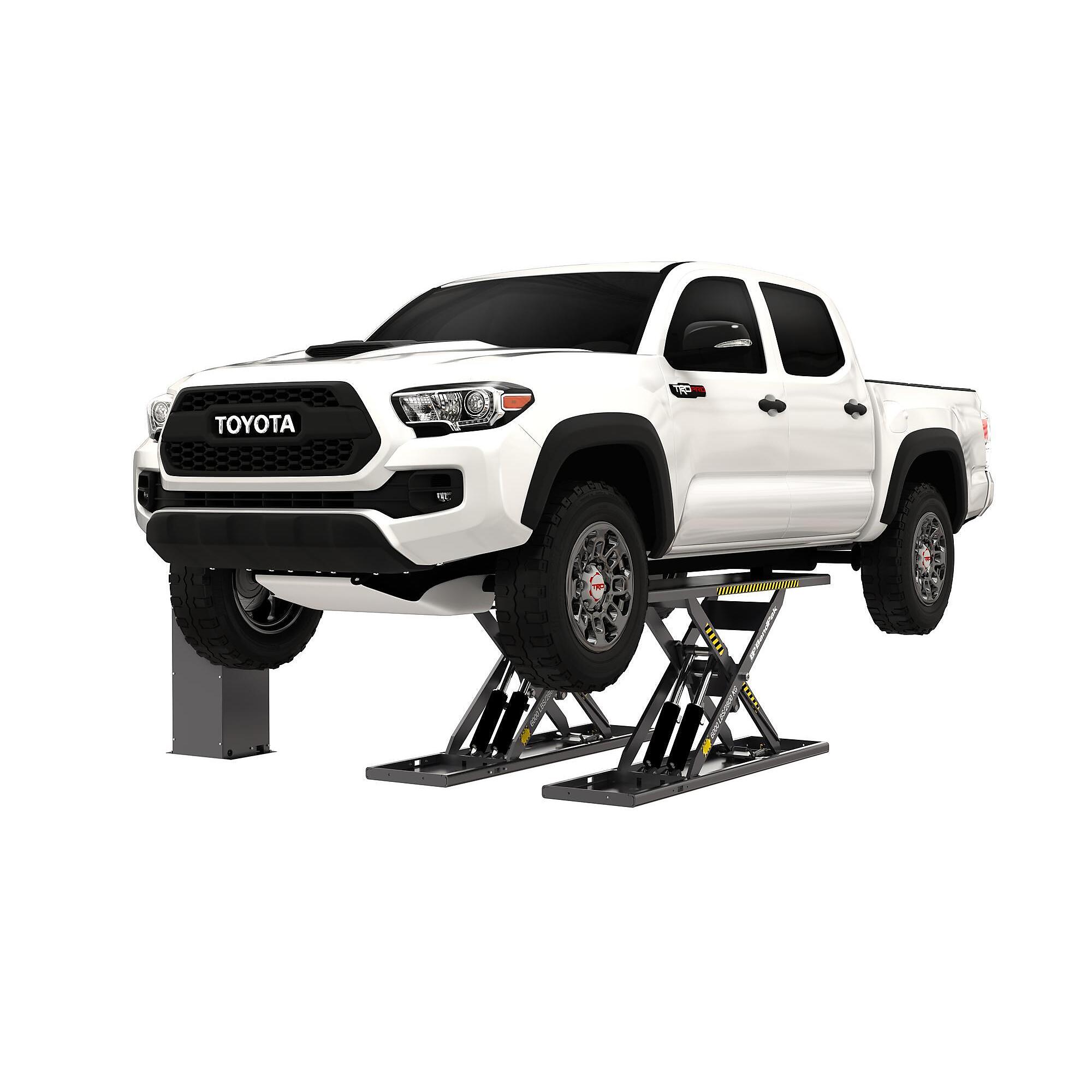 6,000 Lb. Cap. Mid-Rise Scissors Lift Open Center-FLUSH-MOUNT 208-230V, 60 Hz 1-Phase