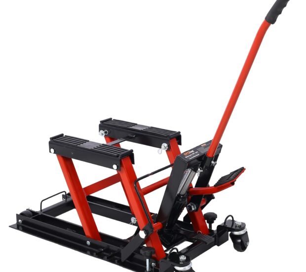 1500 lbs Capacity Portable Hydraulic Motorcycle Lift Jack with 4-Wheels