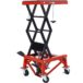 300 lbs. Capacity Motorcycle Scissor Jack in Red with 4-Wheels