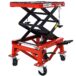 300 lbs. Capacity Motorcycle Scissor Jack in Red with 4-Wheels