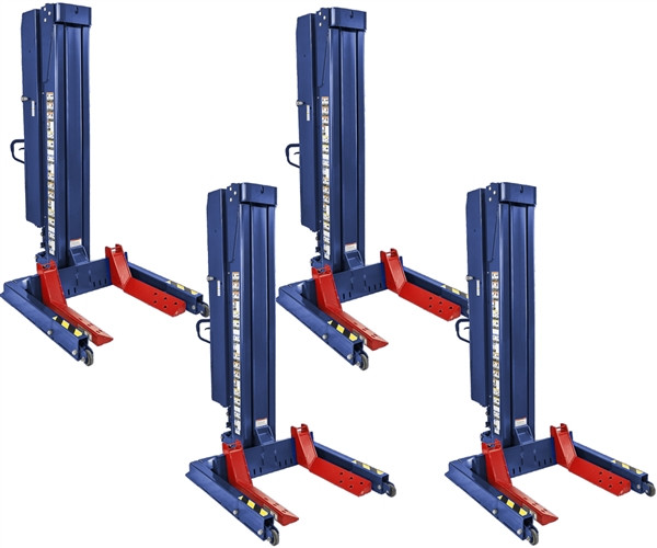 Challenger CLHM-125XF ALI 12.5K Extended Forks Mobile Column Lifts (Set Of 4)