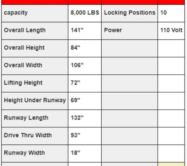 Triumph Classic 8,000 lb. Shorter Length 4 Post Car Lift Triumph Classic 8,000 lb. Shorter Length 4 Post Car Lift