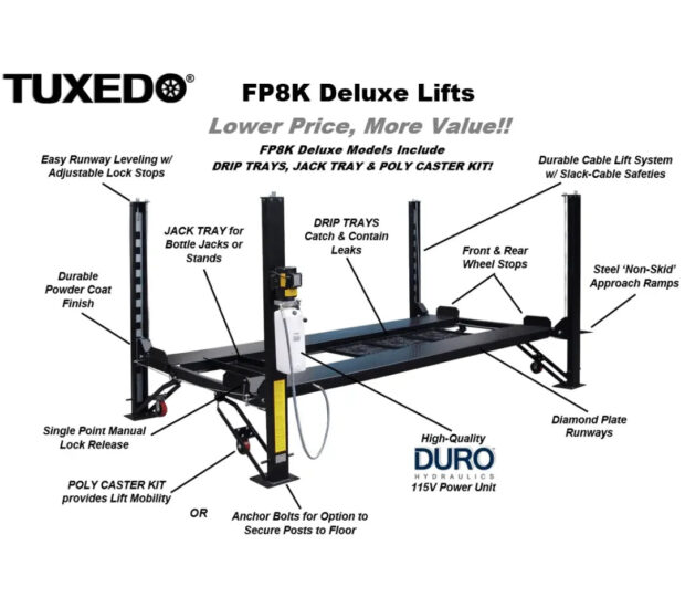 Valor VP8K-DX-XLT 8,000 lb 4 Post Deluxe Storage Lift Valor VP8K-DX-XLT 8,000 lb 4 Post Deluxe Storage Lift