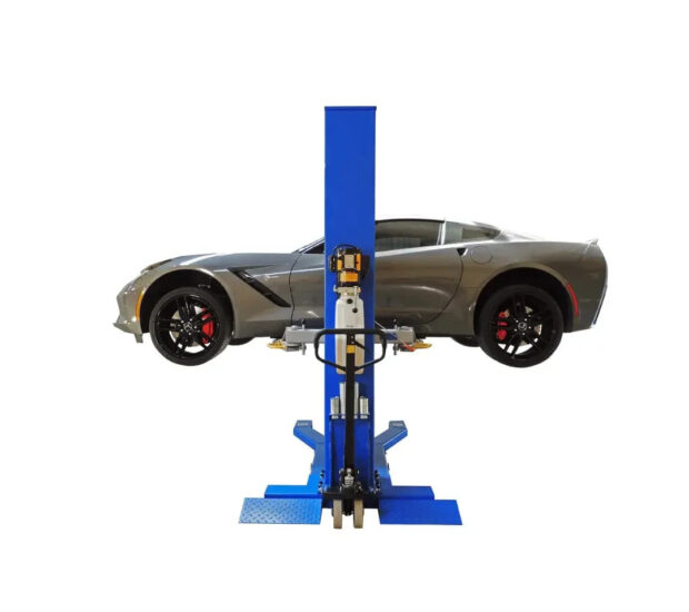 iDEAL Mobile Single Column Automotive Lift, 6000-Lb. Capacity, Blue/Gray, Model# MSC-6KLP