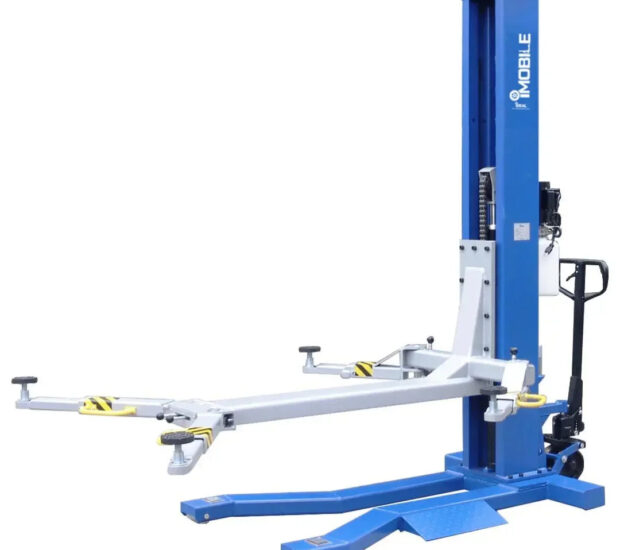 iDEAL Mobile Single Column Automotive Lift, 6000-Lb. Capacity, Blue/Gray, Model# MSC-6KLP iDEAL Mobile Single Column Automotive Lift, 6000-Lb. Capacity, Blue/Gray, Model# MSC-6KLP