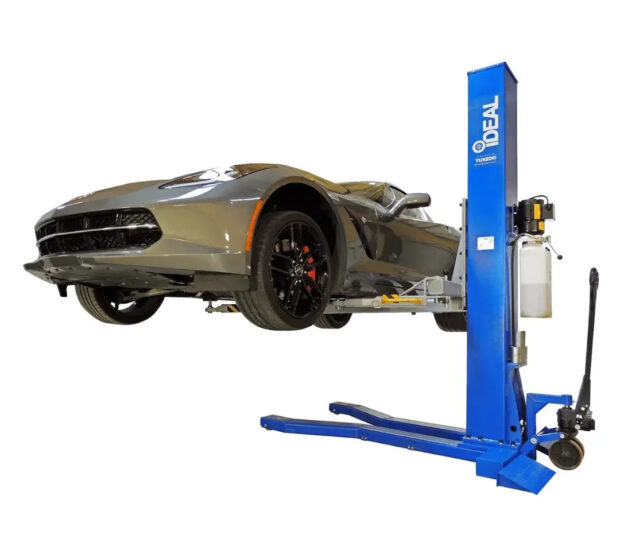 iDEAL Mobile Single Column Automotive Lift, 6000-Lb. Capacity, Blue/Gray, Model# MSC-6KLP iDEAL Mobile Single Column Automotive Lift, 6000-Lb. Capacity, Blue/Gray, Model# MSC-6KLP