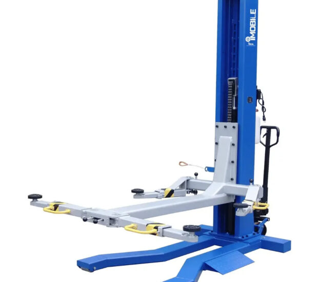 iDEAL Mobile Single Column Automotive Lift, 6000-Lb. Capacity, Blue/Gray, Model# MSC-6KLP iDEAL Mobile Single Column Automotive Lift, 6000-Lb. Capacity, Blue/Gray, Model# MSC-6KLP