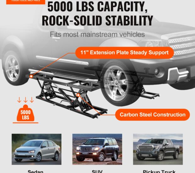 VEVOR Car Lift, 5,000 LBS Capacity Portable Car Lift